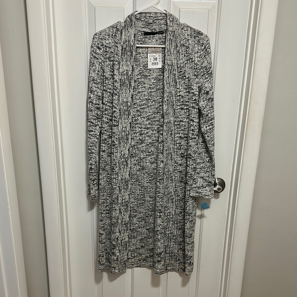 Women's Gray Open Front Sweater